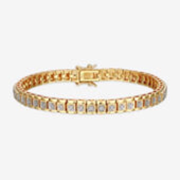 Sparkle Allure Fine Silver Plated Diamond Accent 7.25 Inch Round Tennis Bracelet